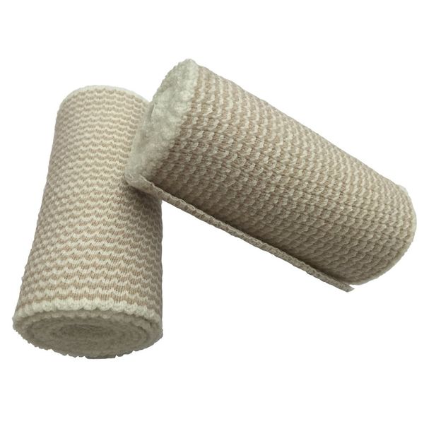 ZJCCTO Elastic Bandage 2 Pack. 4 Inches Wide x (13 to 15 ft. When Stretched) with Hook and Loop on Both Ends, Latex Free Bandage. Perfect Compression Wrap for Varicose Veins,Sprained Ankle