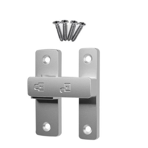 Barn Door Lock Illuminated Heavy Bolt Sliding Lock Durable zinc Alloy Suitable for Bathroom Garage Bedroom Cabinet pet House Chicken coop (180 Degree Door) (Silver)