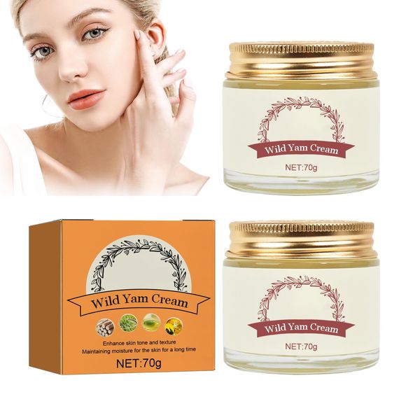 Funnaura 2PCS Wild Yam Cream Organic, Skin Cream for Menopause, Women Wild Yam Root Cream Skin Moisturizer