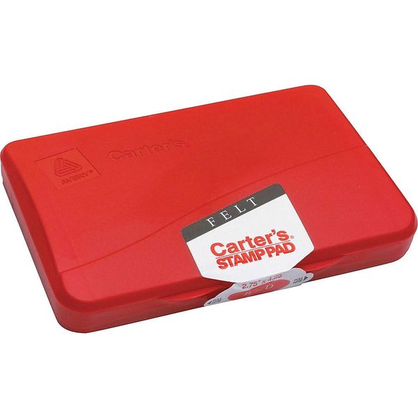 Avery Carter's Felt Red Stamp Pad, 2.75 x 4.25 Inch Ink Pad (21071)