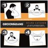 Beard Bib GROOMARANG Beard Catcher Shaving Apron for Men - PLUS Beard Shaping Comb Template