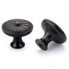 LONTAN Pack of 4 Cabinet Knobs Vintage Black Furniture Knobs Oil Rubbed Bronze - Drawer Knobs for Cupboard