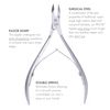GERMANIKURE Professional Cuticle Nipper in Leather Case, Double Sharpened, Single Spring, Ethically Made in Solingen Germany