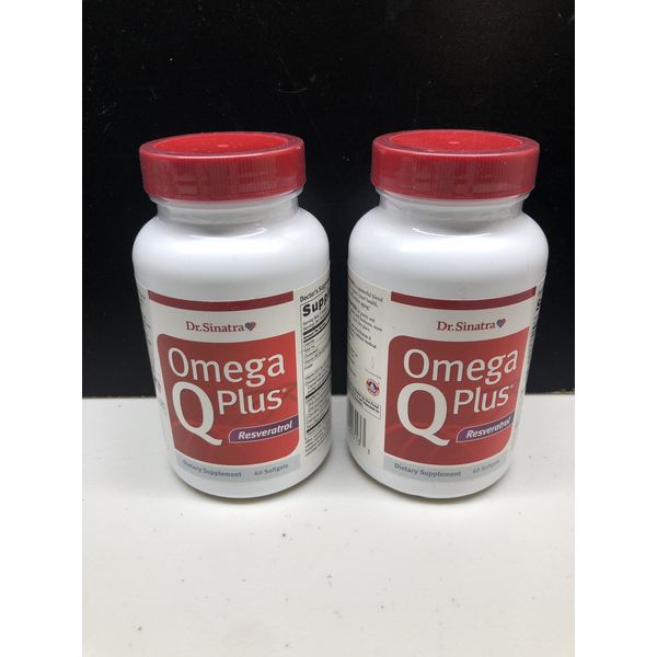 Dr. Sinatra Omega Q Plus  Heart Health and Aging Support 2 Bottles Resveratrol