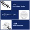 #8 x 2 White Painted Hex Washer Head Self Tapping Screws, Self Piercing Gutter Screws, Socket Bit Included, 100 PCS