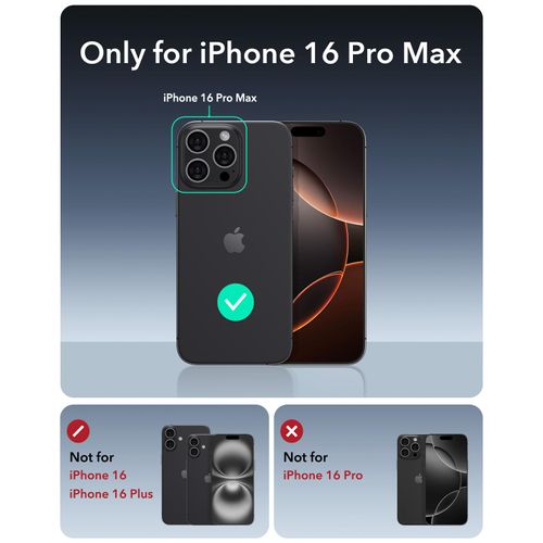 ESR for iPhone 16 Pro Max Case with Stash Stand, Camera Control, 23FT Military-Grade Shock-Absorbing Drop Protection, Compatible with MagSafe Accessories, Magnetic Cyber Series, Grey