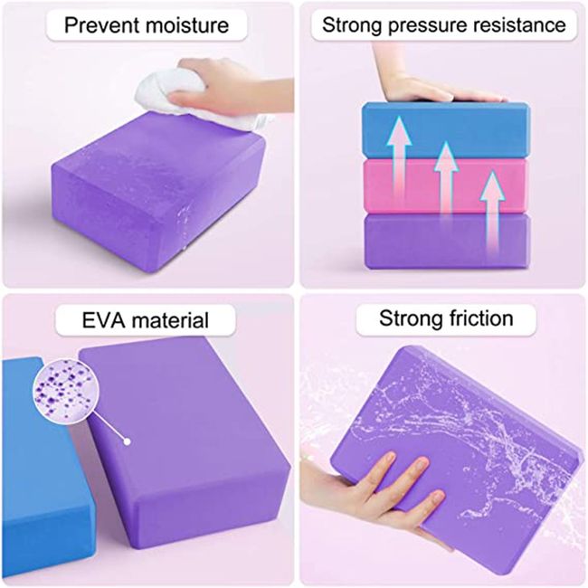 ProSource Foam Set of 2 Yoga Blocks - Purple