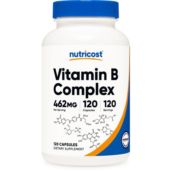 Nutricost Vitamin B Complex 460mg, 120 Capsules With Vitamin C - High Potency
