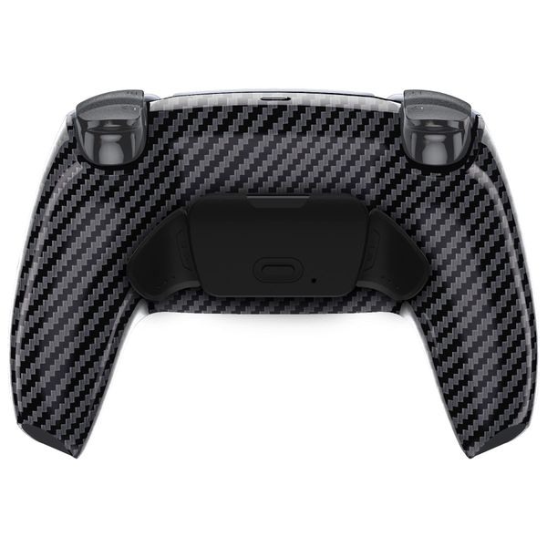 eXtremeRate Graphite Carbon Fiber Pattern Programmable Rise 2.0 Remap Kit for PS5 Controller - BDM-010 020, Upgrade Board & Redesigned Bottom Shell & 2 Back Buttons Attachment Set - Without Controller