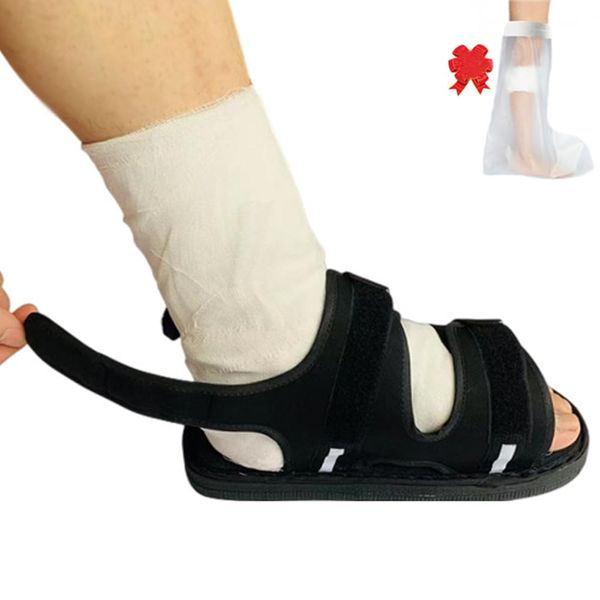 AUSTYLCO Post Op Shoe with Waterproof Leg Cast Cover,Adjustable Walking Boots Recovery Cast Shoe Covers Medical Boots Suitable for Foot Sprains Ankle Fractures Toes,Suitable for Left and Right Feet