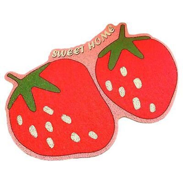 Cat Litter Mat Strawberry Shape Non Slip Easy Clean For Pet Placemat 40x60cm