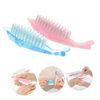 Housoutil 4pcs Dolphin Shaped Fingernail Cleaning Brushes Multi-function Manicure Tools for Nail Surface Cleaning Random Color Durable Comfortable Handle Lightweight Design