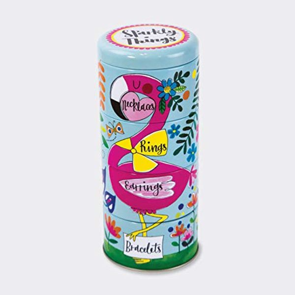 Rachel Ellen Stacking Tins - Sparkly Things Flamingo Tins