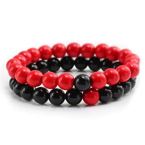 Hemasa 2Pcs/Set Classic Natural Stone Bracelet /8mm Beads Bracelets for Women Color 3