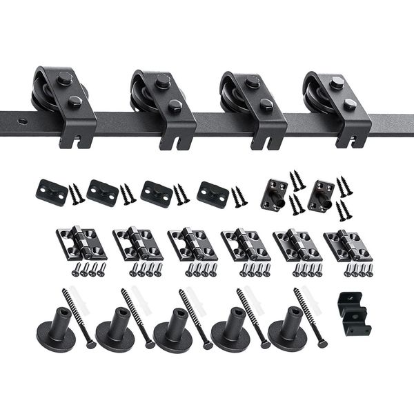 5.3FT Sliding Barn Door Hardware Closet Track Kit for Bi-Folding Barn Door