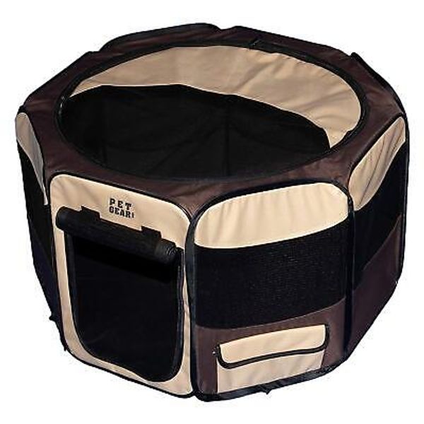 Travel Lite Portable Play Pen/Soft Crate with Removable Shade Top for Dogs/Ca...