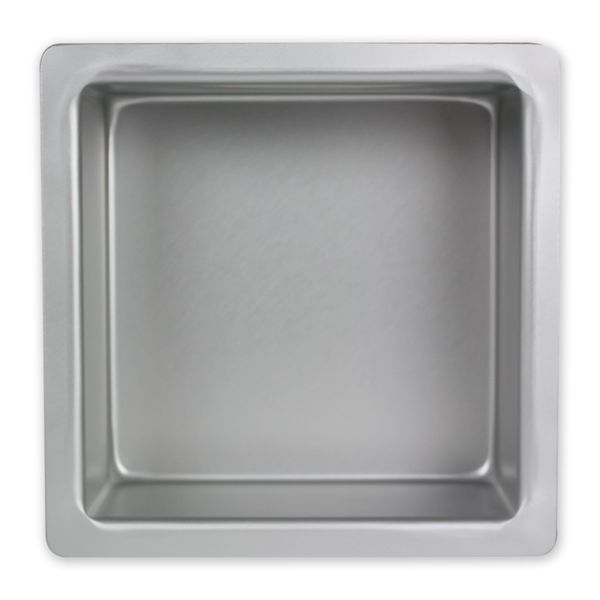 PME SQR093 Square Cake Pan 9 x 9 x 3 Inches Deep, Aluminium, Silver, 9 x 9