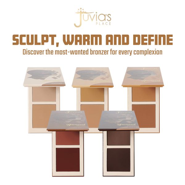 Juvia's Place Bronzer Bronzed Matte Pressed Powder Duo, Tan, Tan Skin Tones, Long Lasting, Vegan, Cruelty Free