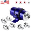 AN6/AN8/AN10 BLUE 100 MICRON ELEMENT ALUMINUM INLINE FUEL/PETROL FILTER+BRACKET