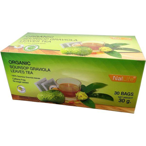 NalLife Organic Soursop Graviola Leaves Tea Pack of 30 Bags