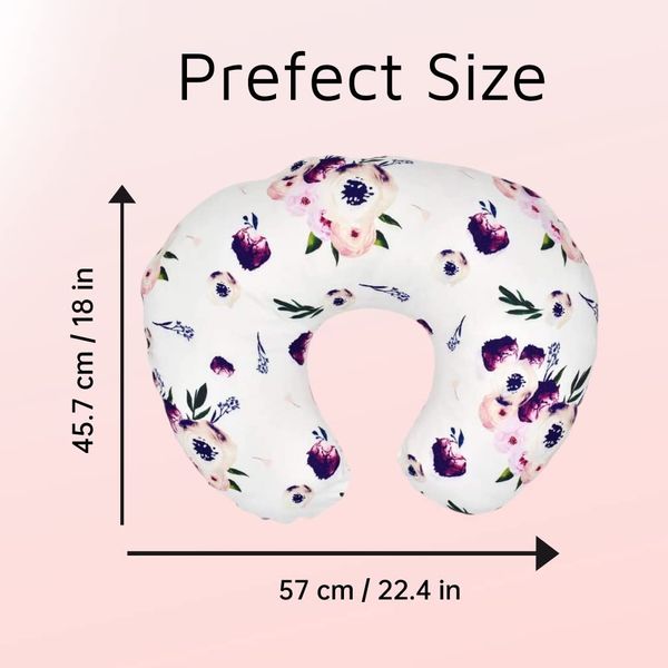 Aisawate Baby Nursing Pillow Cover, Newborn U-Shaped Breastfeeding Pillowcase Cushion Cover, Infant Support Pillowcase soft Stretchy for Infant Newborn Feeding Baby Boy and Girl (Flower)