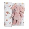 Mud Pie Children's Floral Swaddle and Rattle