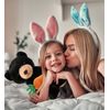 DolliBu Happy Easter Soft Plush Large Floppy Black Bear with Carrot - 8.5 Inch