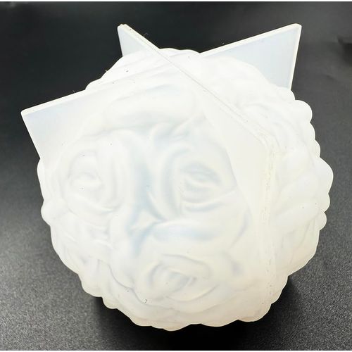 4pcs Strawberry Candle Molds Valentine's Day Resin Casting Mold Candle Making Molds 3D Flower Mold for DIY Soap Making Polymer Clay Craft Plaster (Rose Ball)