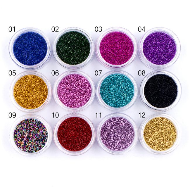 YesLady 12 Colors Nail Art Caviar Beads 3D Craft Micro Eye Makeup Gems Decoration