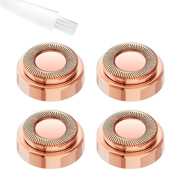 Hair Remover Replacement Heads Compatible with Finishing Touch Flawless Facial Hair Removal Tool for Women, Facial Hair Remover Replacement Heads for Generation 1, 4 Count, Rose Gold