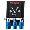 Vessel QB-10MB3B Quick Catcher 3 Row Holder with Magnet, Blue