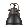 Duncan 1-Light Bath Vanity in Rubbed Bronze with Matte Black