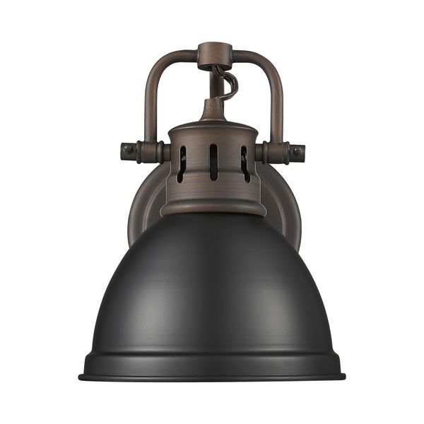 Duncan 1-Light Bath Vanity in Rubbed Bronze with Matte Black