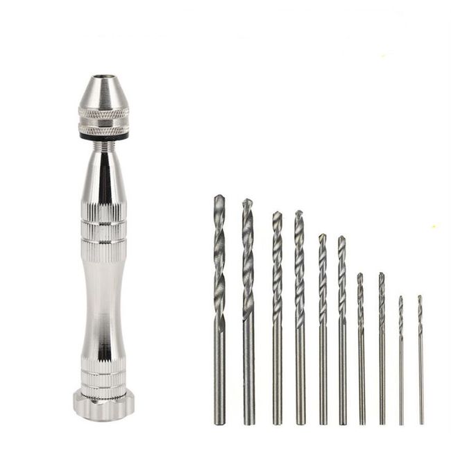 Mini Micro Aluminum Hand Drill With Keyless Chuck HSS Steel Twist Drill Bit  Woodworking Drilling Rotary