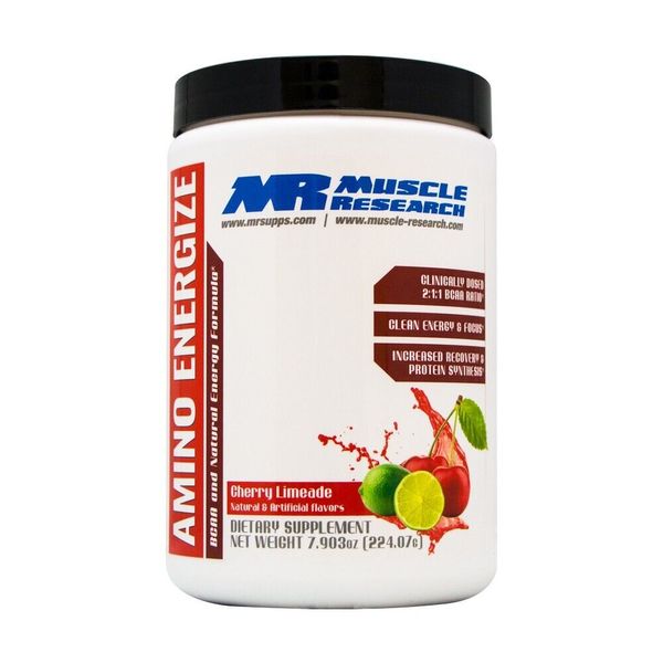 Muscle Research - Amino Energize, Cherry Limeade: 8.63oz Amino acids, EAA, BCAA