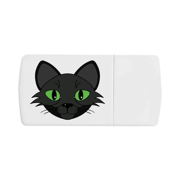 Azeeda 'Black Cat' Pill Box with Tablet Splitter (PI00022934)