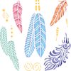 Feathers Stencil, 4.5 x 4.5 inch - Mix Media Layering Feather