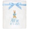 TeddyT's Personalised Rabbit Embroidered Message Waffle Baby Blanket