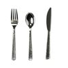 120PCS Plastic Dinnerware Silver Plastic Plates Spoons Forks & Knives for Party