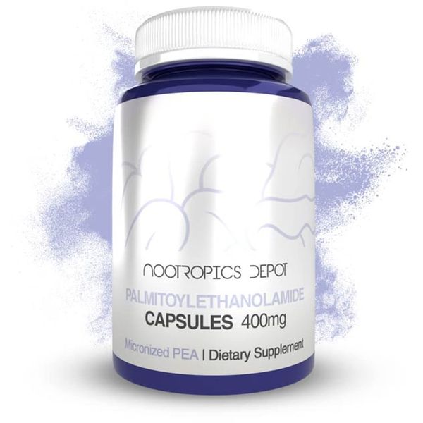 Nootropics Depot Palmitoylethanolamide Capsules | Pea | 400mg Pills | 30 Count | Promotes Healthy Inflammatory Responses