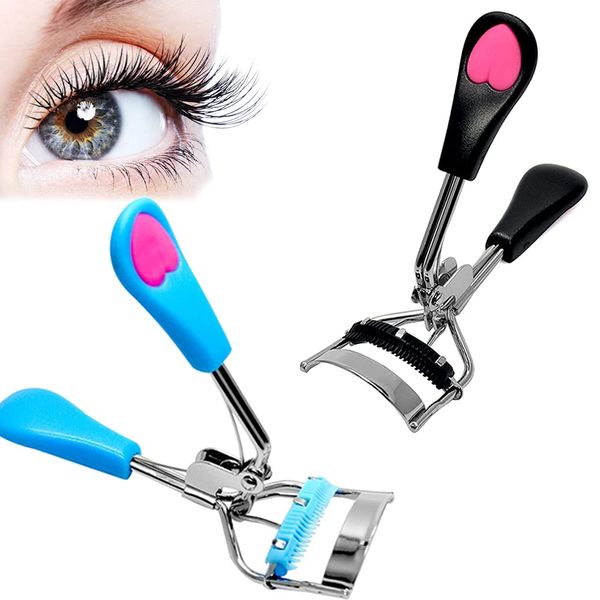 2 Pcs Eyelash Curler with Comb Stainless Steel Eye Lash Curler Wide Angle Eyelash Comb Eye Makeup Toolset for Girls