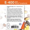 NOW E-400 Vitamin E-400 IU MT Softgels with Mixed Tocopherols, 250 Softgels