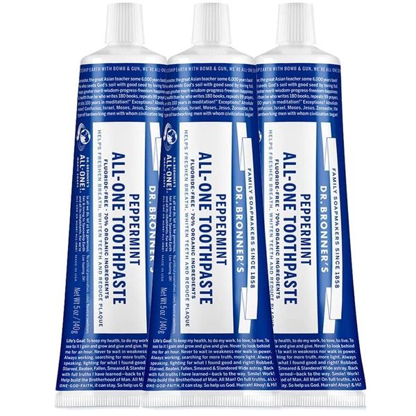 Dr. Bronner’s Toothpaste Peppermint 5 ounce ( 3 Pack )