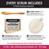 pureSCRUBS Premium Organic Body Scrub Set - INCLUDES spoon, loofah & soap - Large 16oz COCONUT BODY SCRUB Dead Sea Salt Infused Organic Essential Oils & Nutrients
