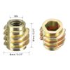 sourcing map Furniture Threaded Insert Nuts Zinc Alloy Hex-Flush M4 Internal Threads 8mm Length 20pcs