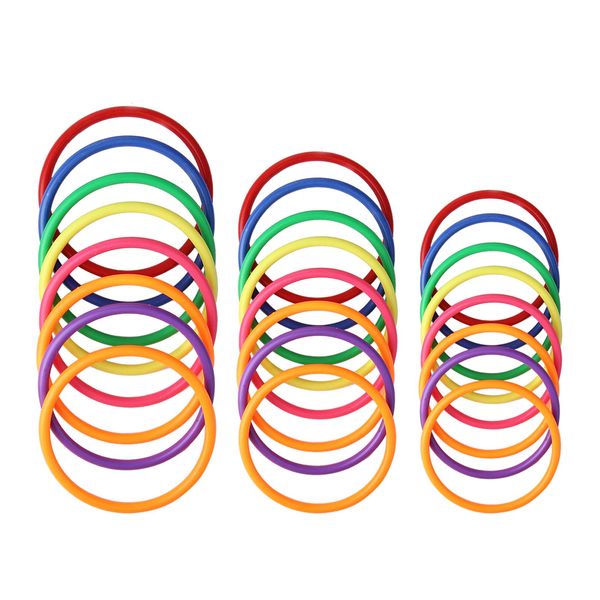 HRLORKC 24Pcs Plastic Ring Toss Game Set Rings for Ring Toss for Kids Outdoor Games Plastic Carnival Rings Carnival Games for Carnival Party and Parent-Child Games