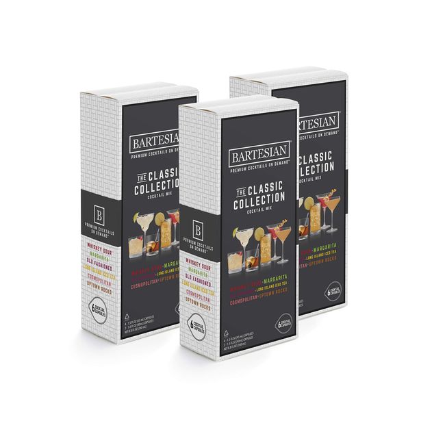 Bartesian The Classic Collection Cocktail Mixer Capsules, Variety Pack of 18 Cocktail Capsules, for Bartesian Premium Cocktail Maker (55401)