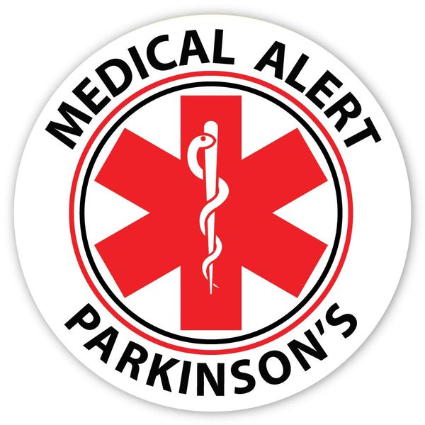 COOLHUBCAPS Medical Alert Parkinson's Reflective Decal (1 Pack, Large)