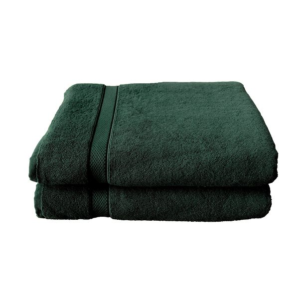 Premium Turkish Cotton Towels Thick Soft 650 gsm Double Yarn Luxury Hotel and Spa Quality (Hunter Green, 90 x 150 cm Bath Sheets (Pack of 2))