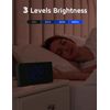 Digital Clock with Modern Curved Design  180 Rotatable Projector, LED Display